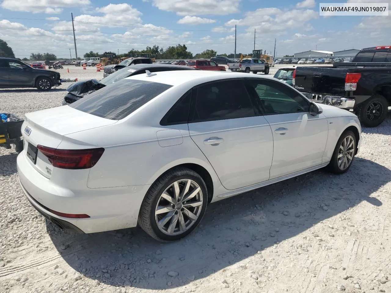 WAUKMAF49JN019807 2018 Audi A4 Premium