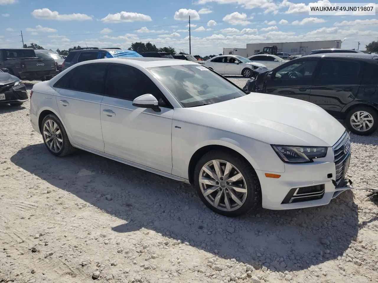 2018 Audi A4 Premium VIN: WAUKMAF49JN019807 Lot: 71941454