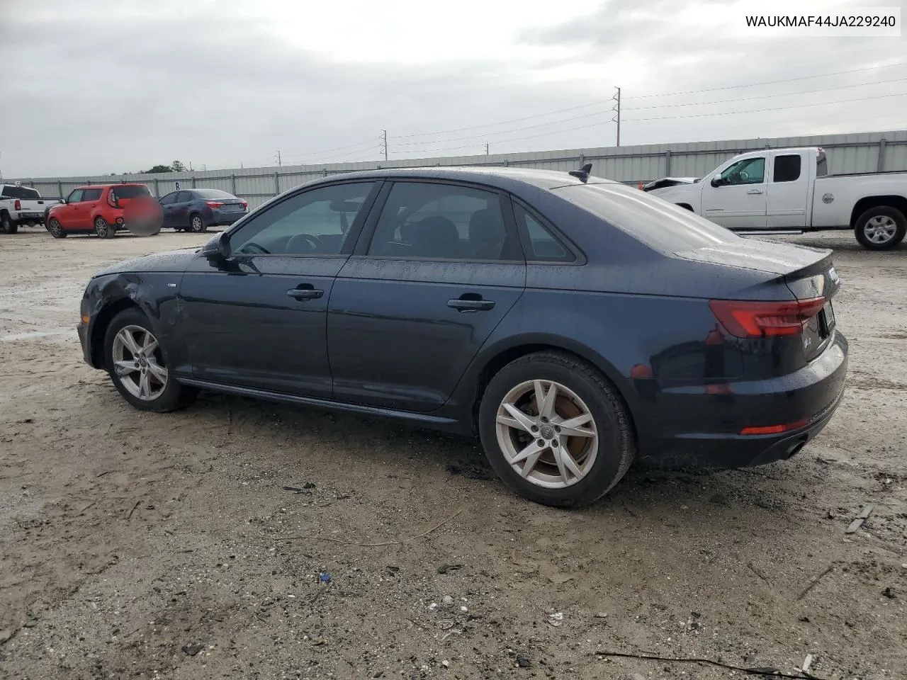 2018 Audi A4 Premium VIN: WAUKMAF44JA229240 Lot: 73002644