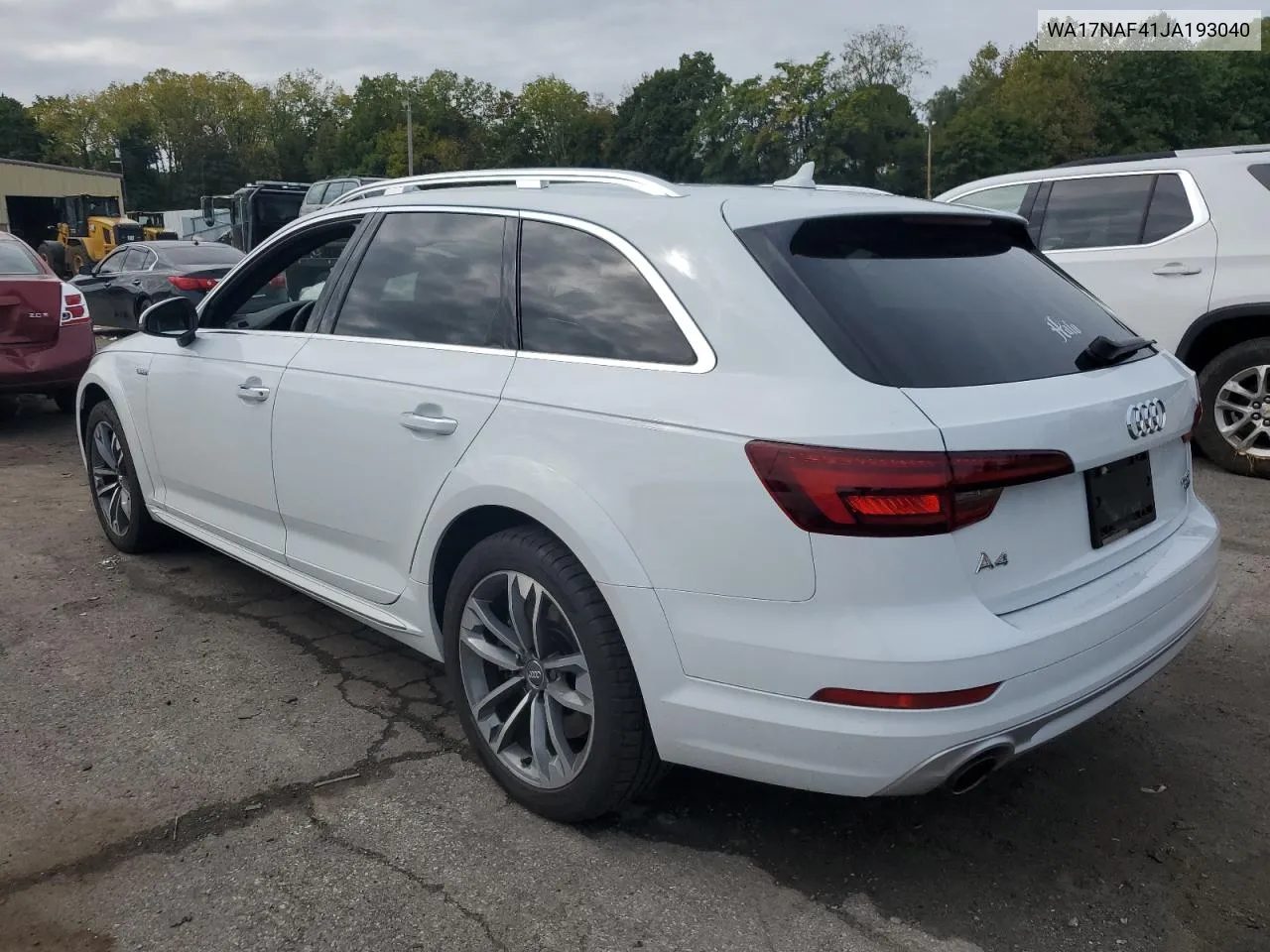 2018 Audi A4 Allroad Premium VIN: WA17NAF41JA193040 Lot: 73289744