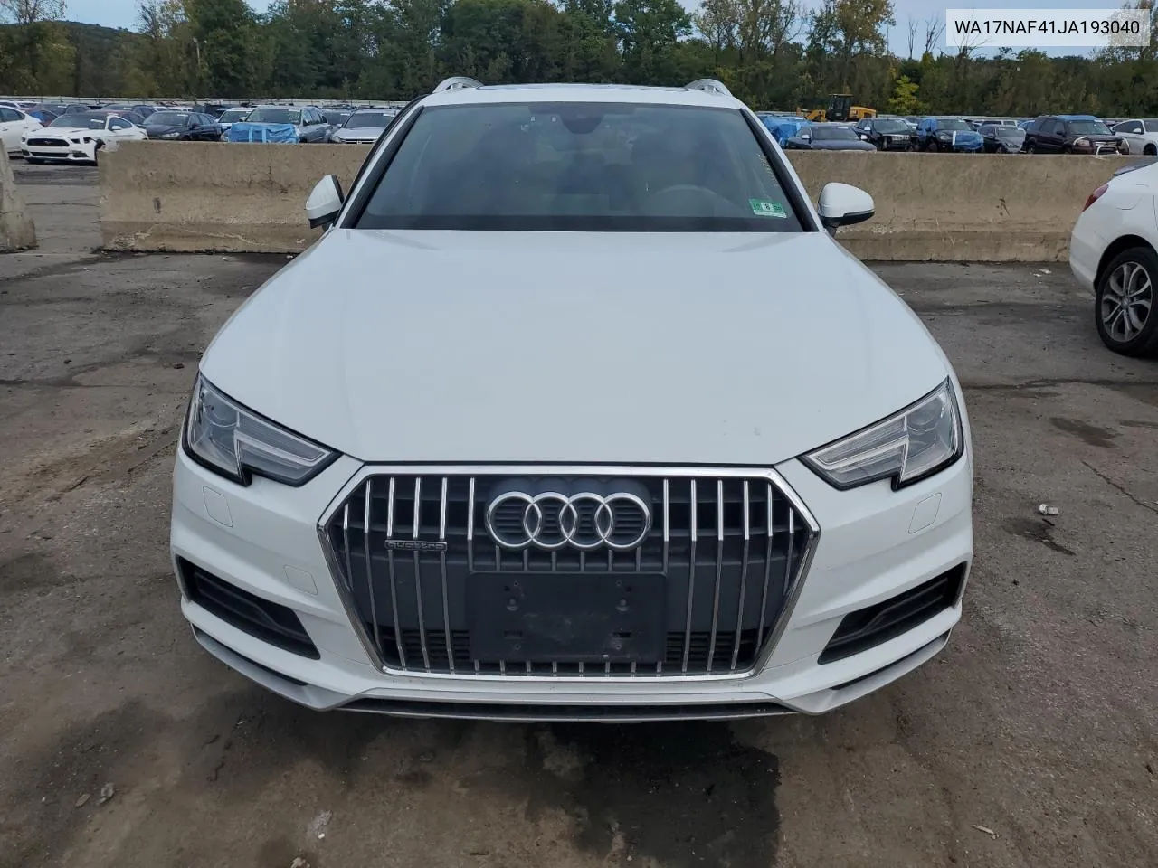 2018 Audi A4 Allroad Premium VIN: WA17NAF41JA193040 Lot: 73289744