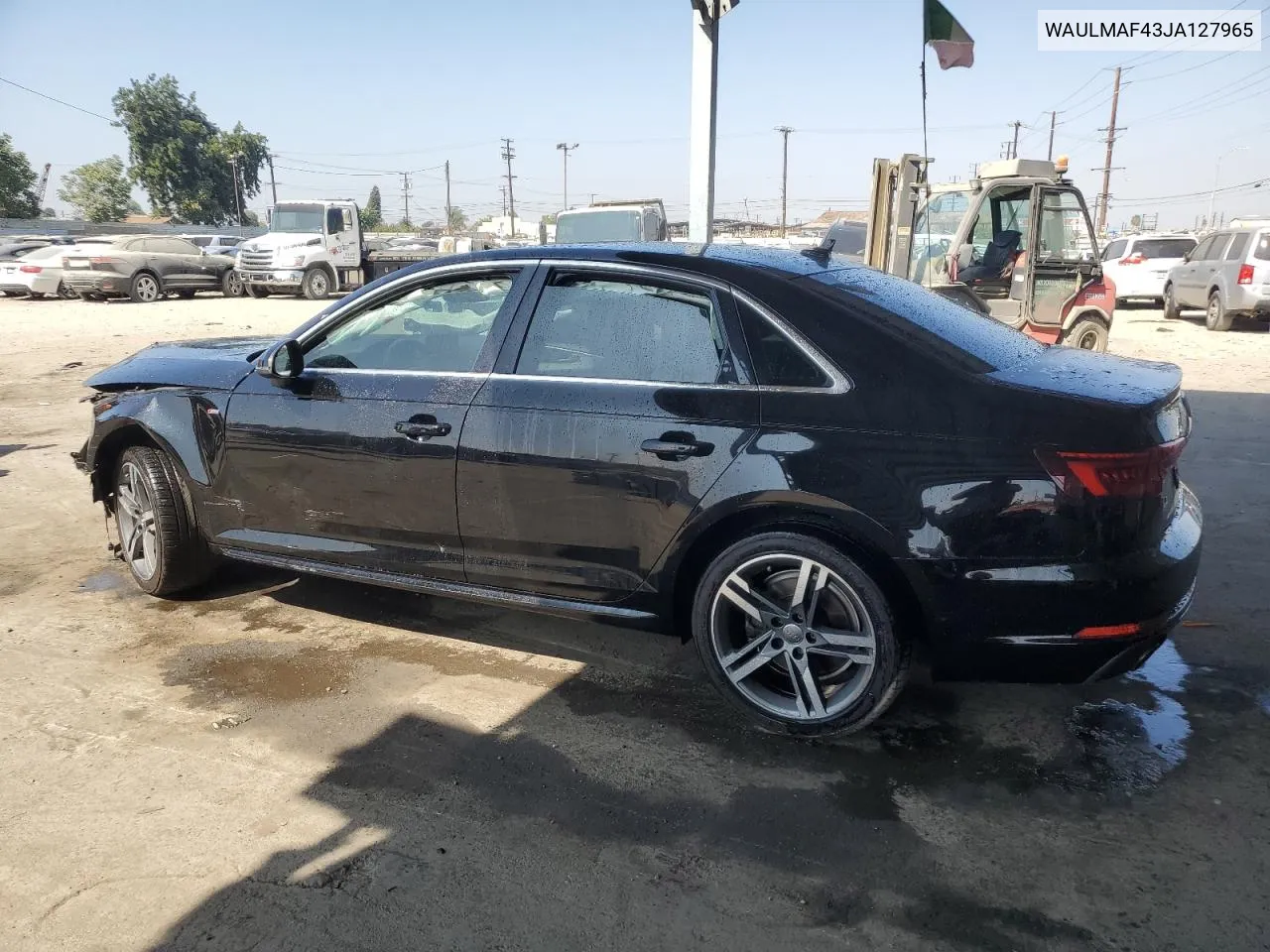 2018 Audi A4 Premium Plus VIN: WAULMAF43JA127965 Lot: 73533674