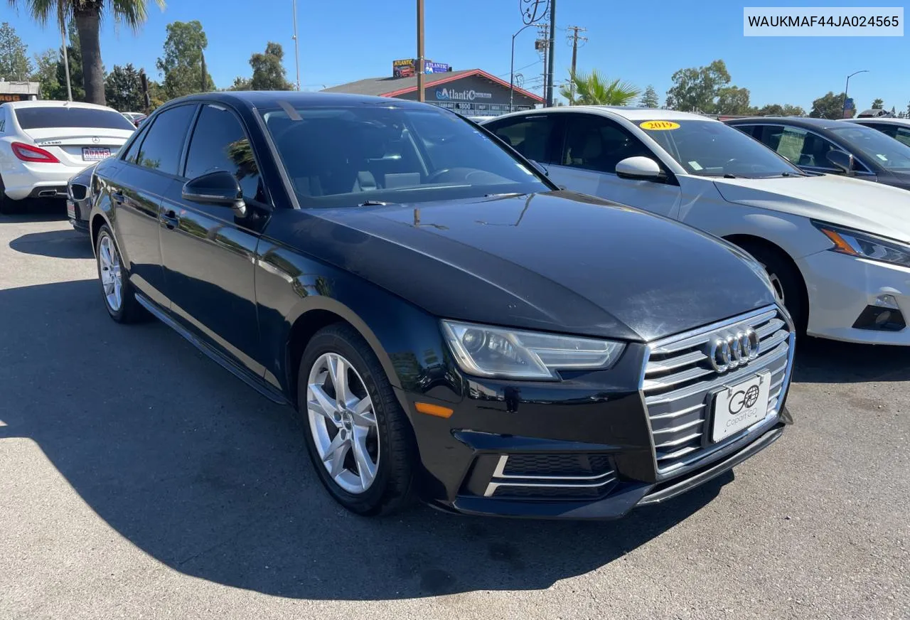 2018 Audi A4 Premium VIN: WAUKMAF44JA024565 Lot: 73595444