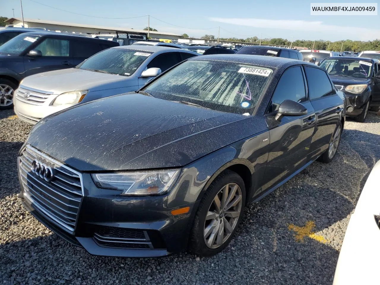 2018 Audi A4 Premium VIN: WAUKMBF4XJA009459 Lot: 73881424