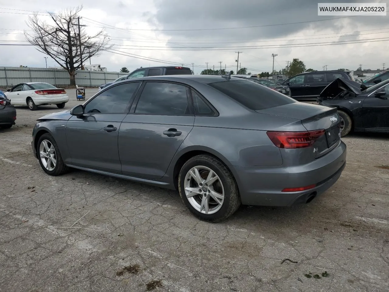 WAUKMAF4XJA205220 2018 Audi A4 Premium