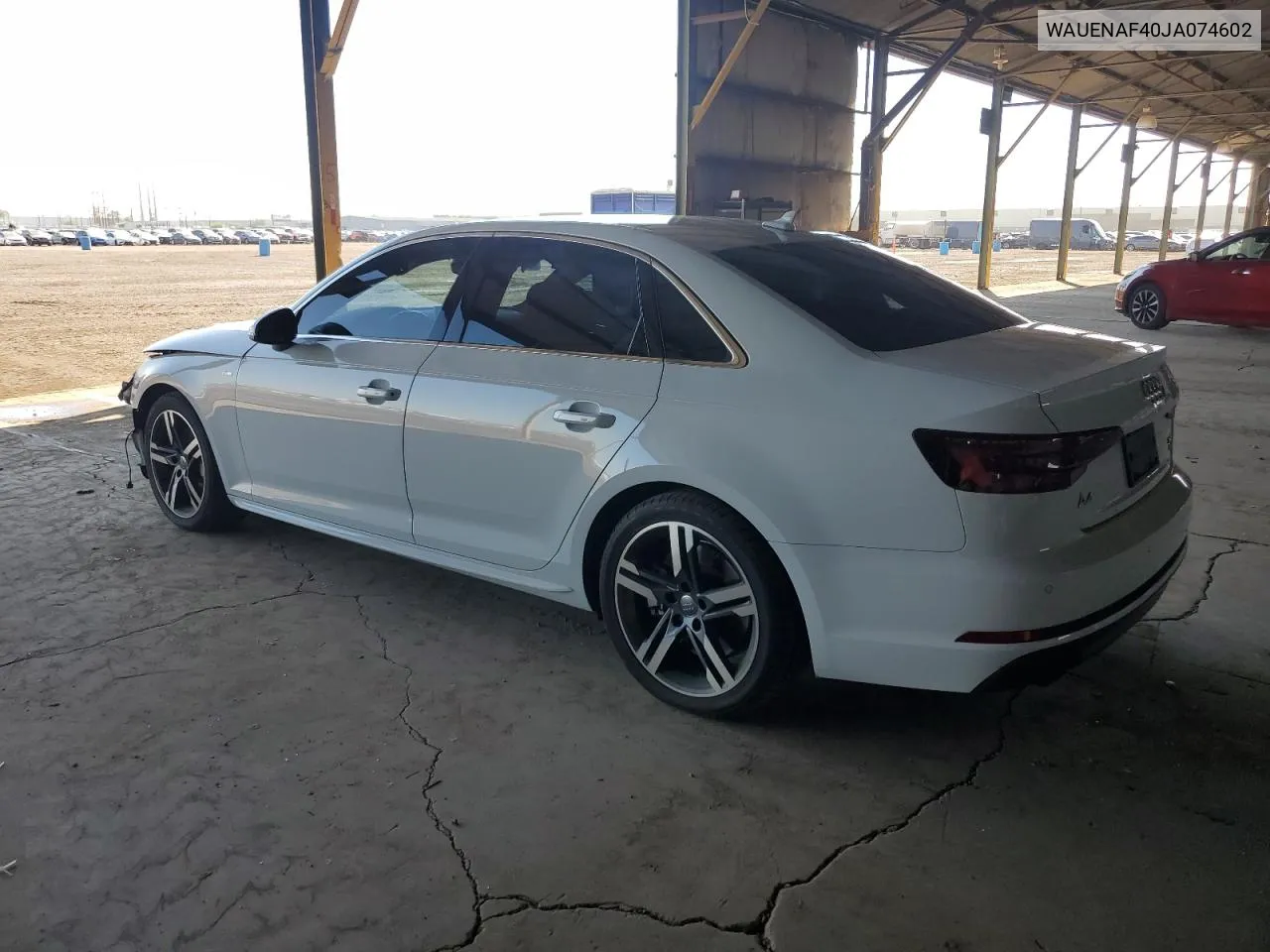 WAUENAF40JA074602 2018 Audi A4 Premium Plus