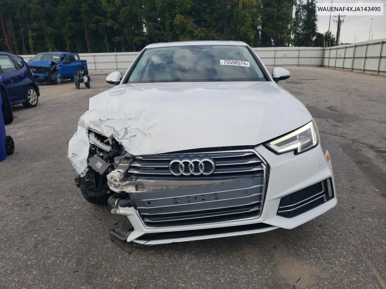 2018 Audi A4 Premium Plus VIN: WAUENAF4XJA143490 Lot: 75598574