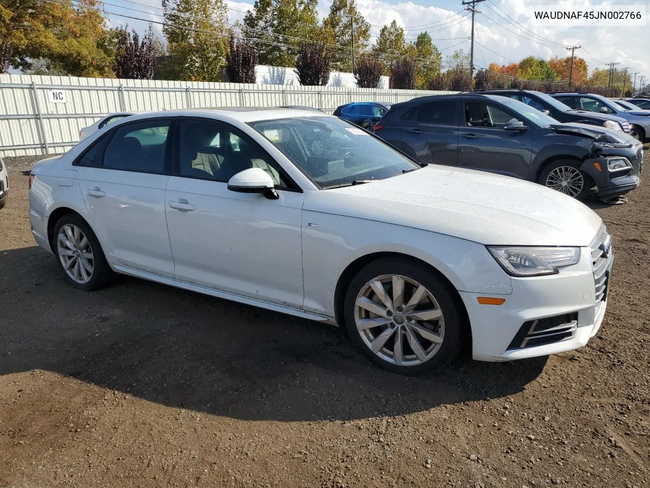 2018 Audi A4 Premium VIN: WAUDNAF45JN002766 Lot: 75637434