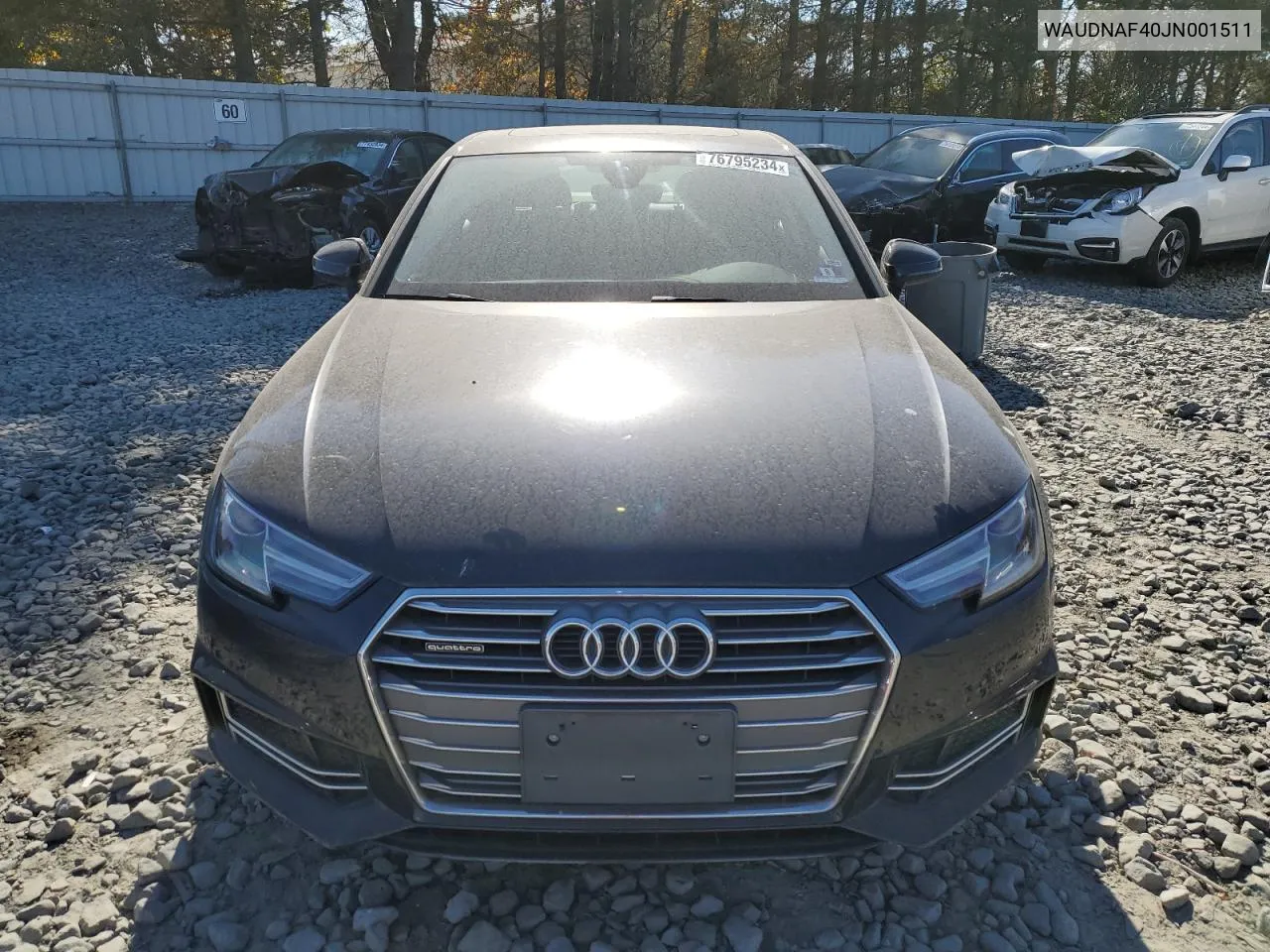 2018 Audi A4 Premium VIN: WAUDNAF40JN001511 Lot: 76795234