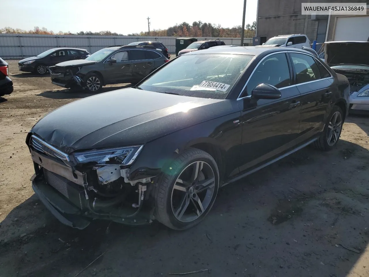 2018 Audi A4 Premium Plus VIN: WAUENAF45JA136849 Lot: 77654414