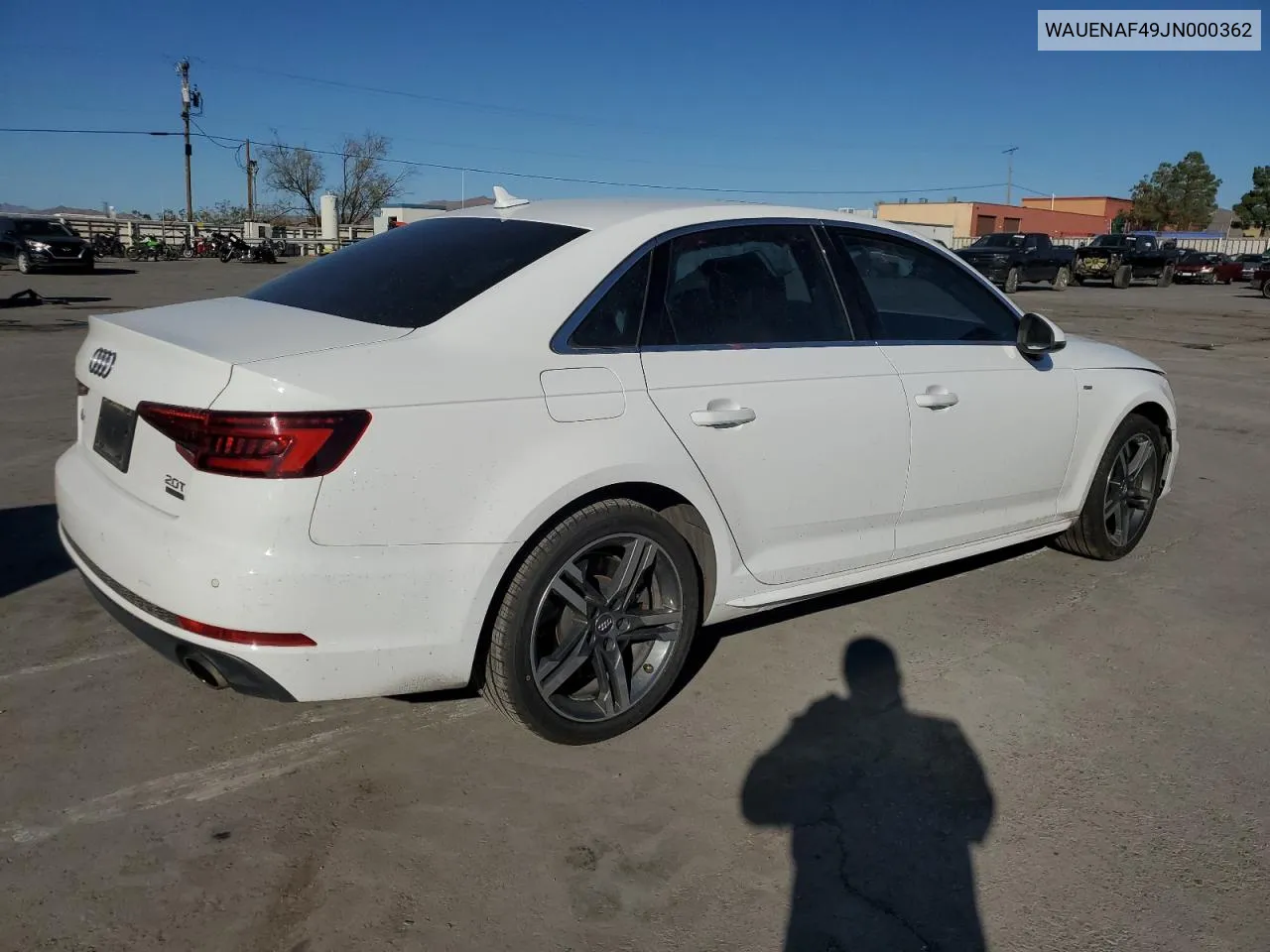 2018 Audi A4 Premium Plus VIN: WAUENAF49JN000362 Lot: 77777164