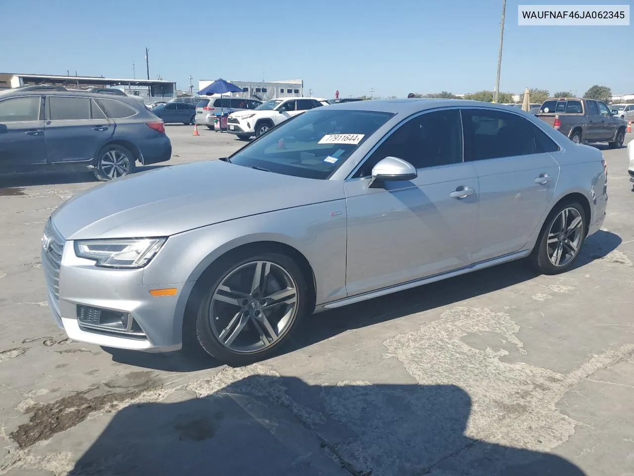 2018 Audi A4 Prestige VIN: WAUFNAF46JA062345 Lot: 77911644