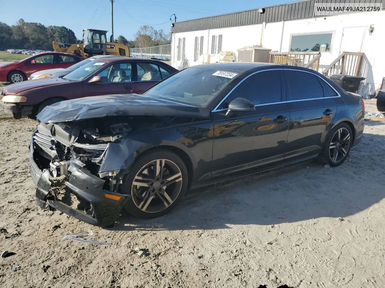 2018 Audi A4 Premium Plus VIN: WAULMAF49JA212759 Lot: 78197234