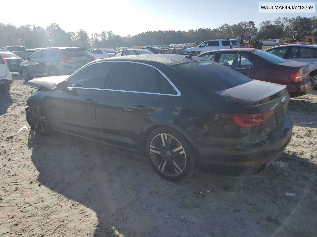 2018 Audi A4 Premium Plus VIN: WAULMAF49JA212759 Lot: 78197234