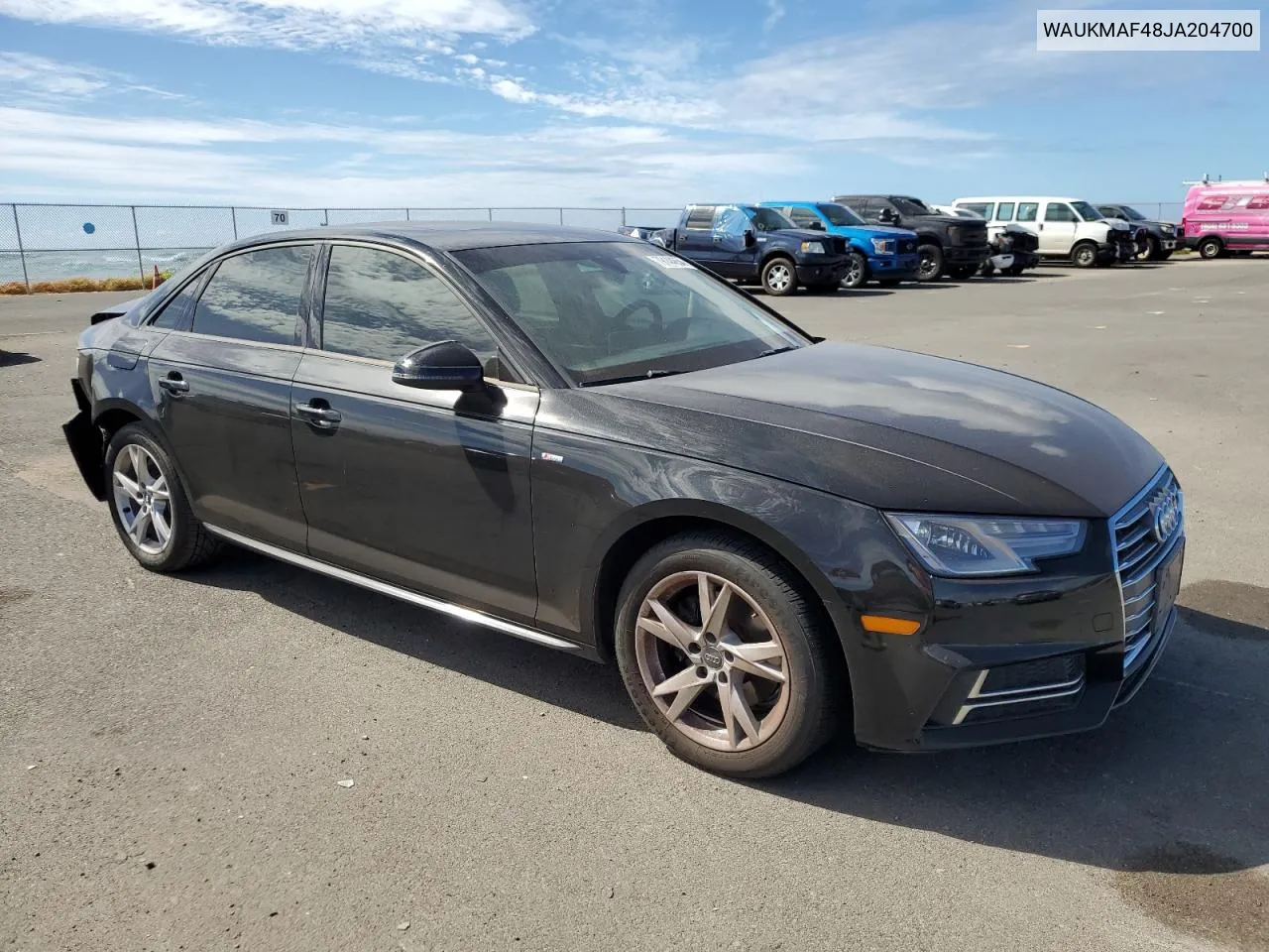 2018 Audi A4 Premium VIN: WAUKMAF48JA204700 Lot: 79144654