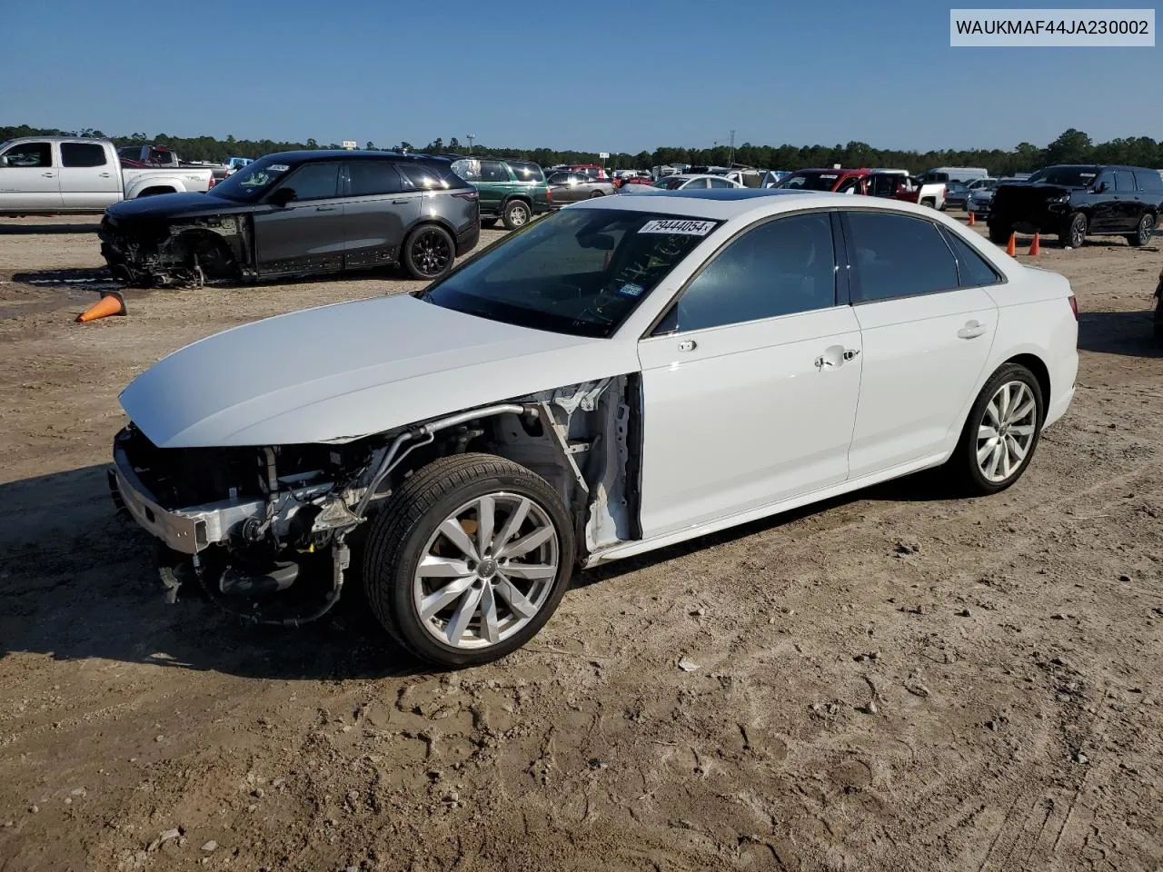 2018 Audi A4 Premium VIN: WAUKMAF44JA230002 Lot: 79444054