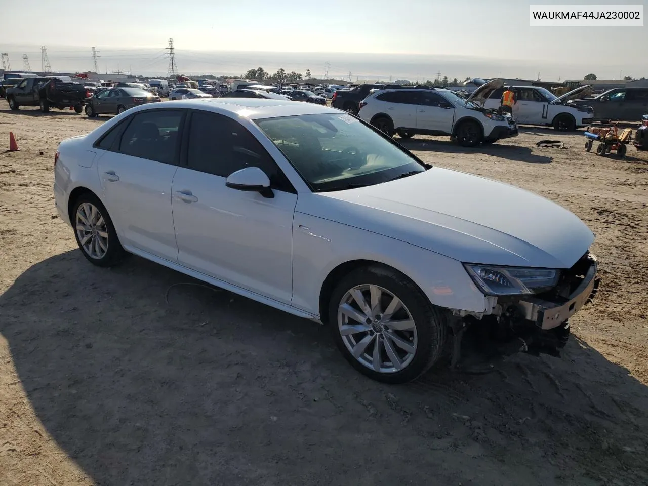 2018 Audi A4 Premium VIN: WAUKMAF44JA230002 Lot: 79444054