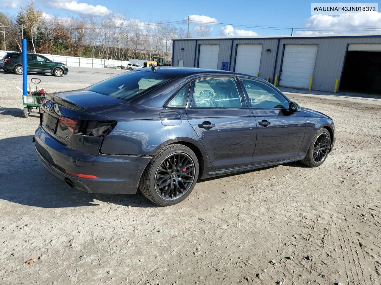 2018 Audi A4 Premium Plus VIN: WAUENAF43JN018372 Lot: 79526844