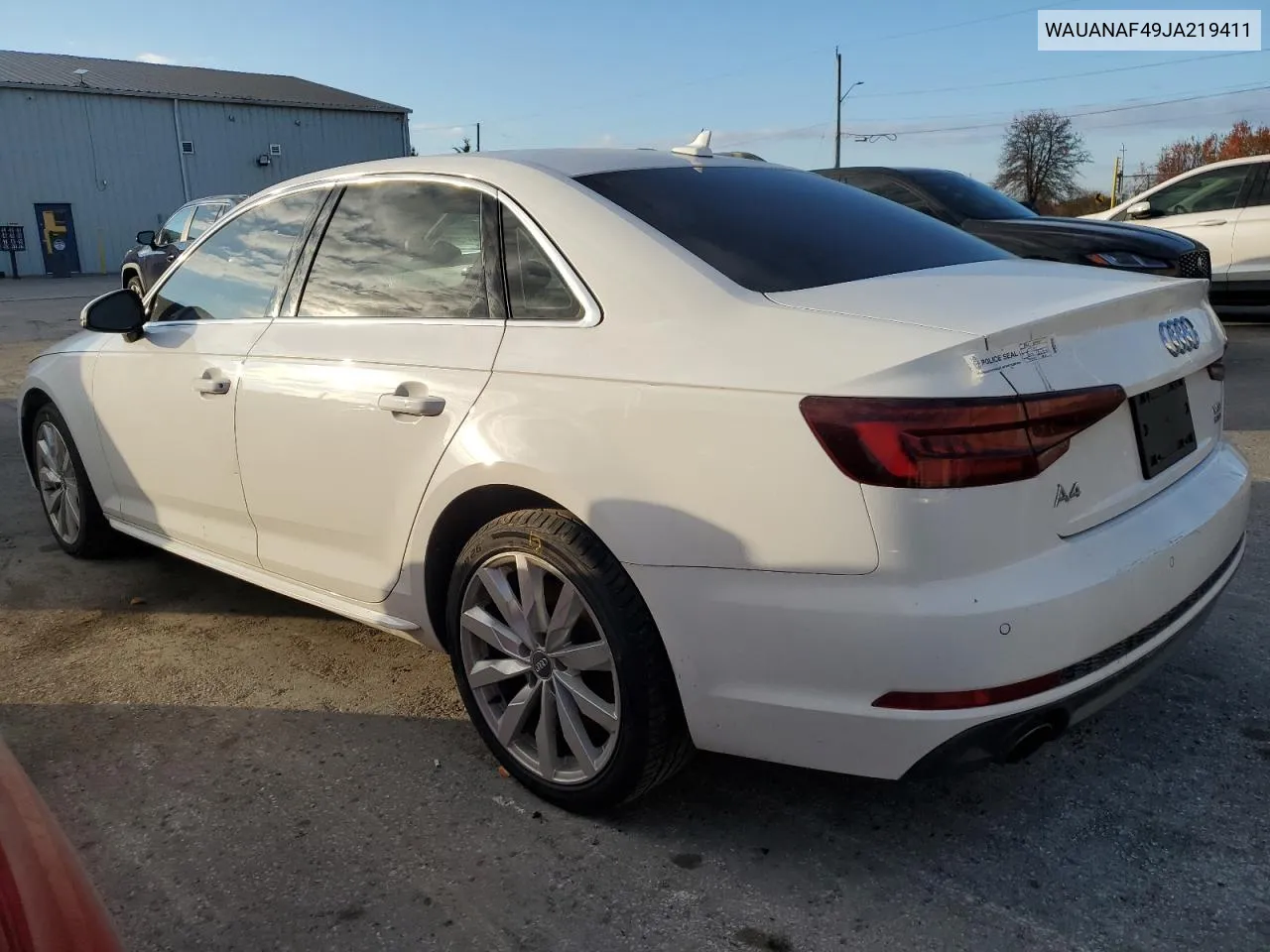 2018 Audi A4 Komfort VIN: WAUANAF49JA219411 Lot: 79815874