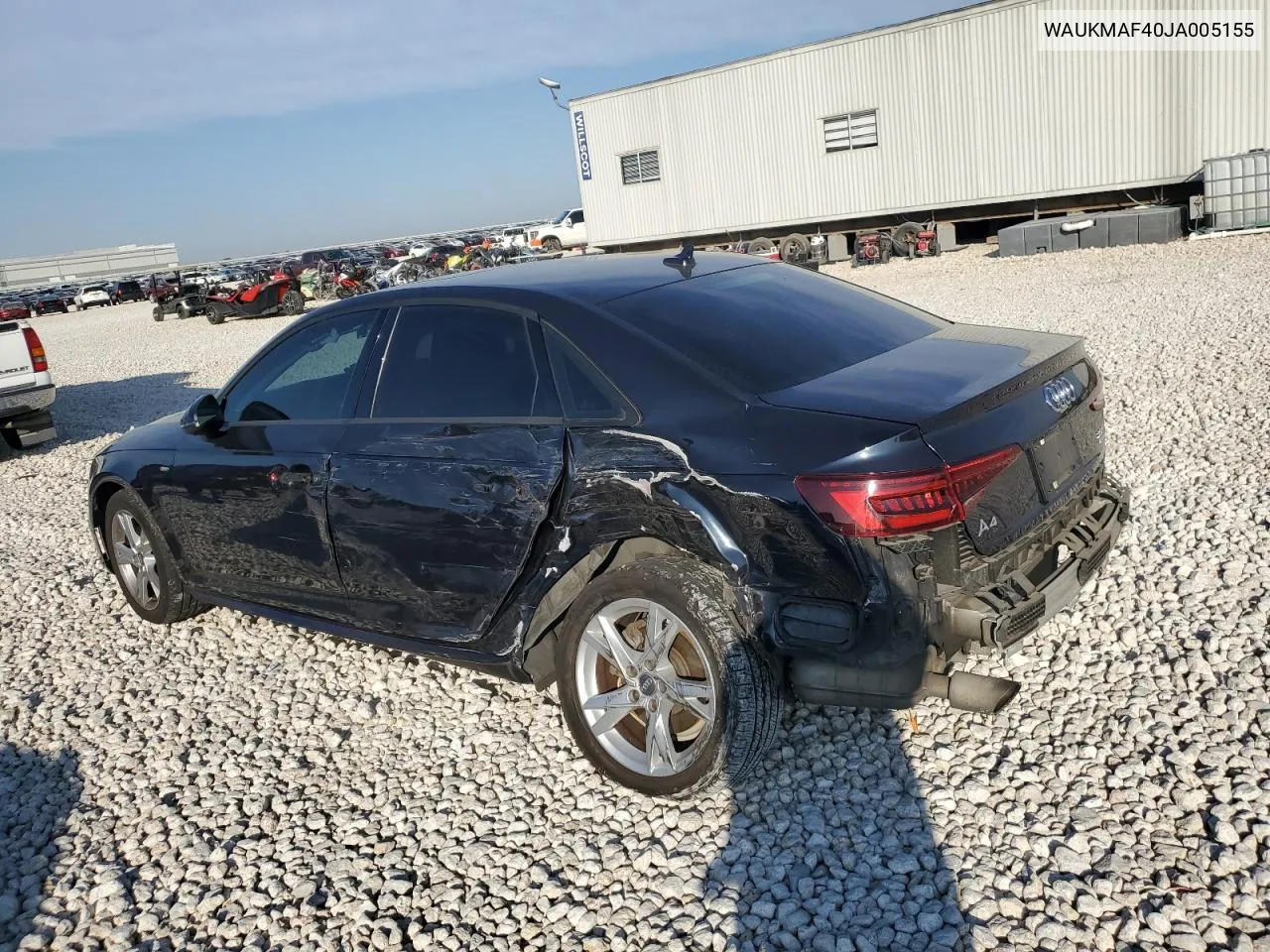 2018 Audi A4 Premium VIN: WAUKMAF40JA005155 Lot: 80336004