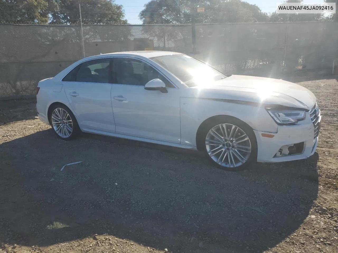 2018 Audi A4 Premium Plus VIN: WAUENAF45JA092416 Lot: 80477684