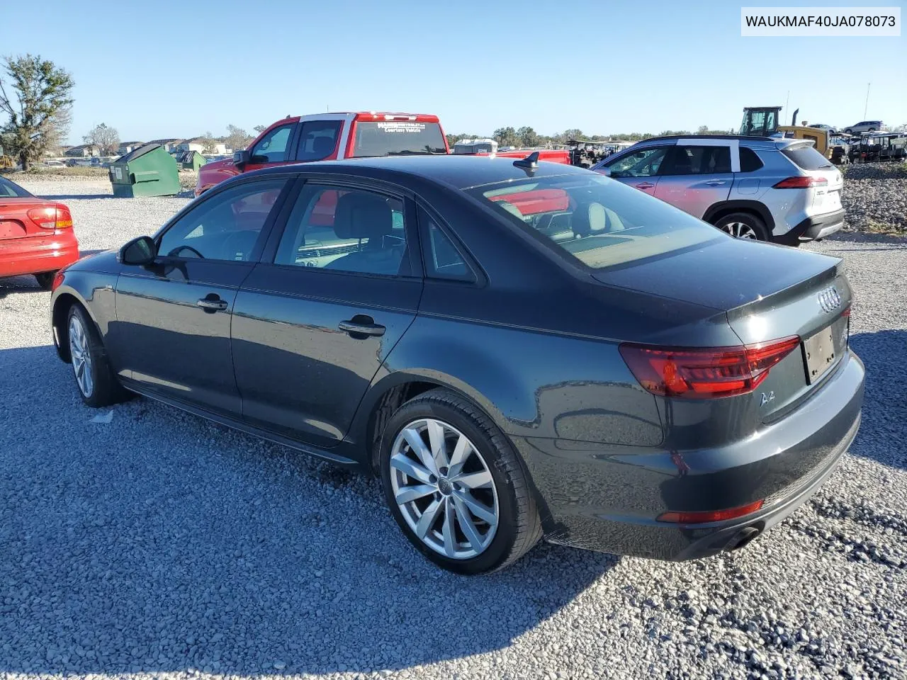 2018 Audi A4 Premium VIN: WAUKMAF40JA078073 Lot: 80882854