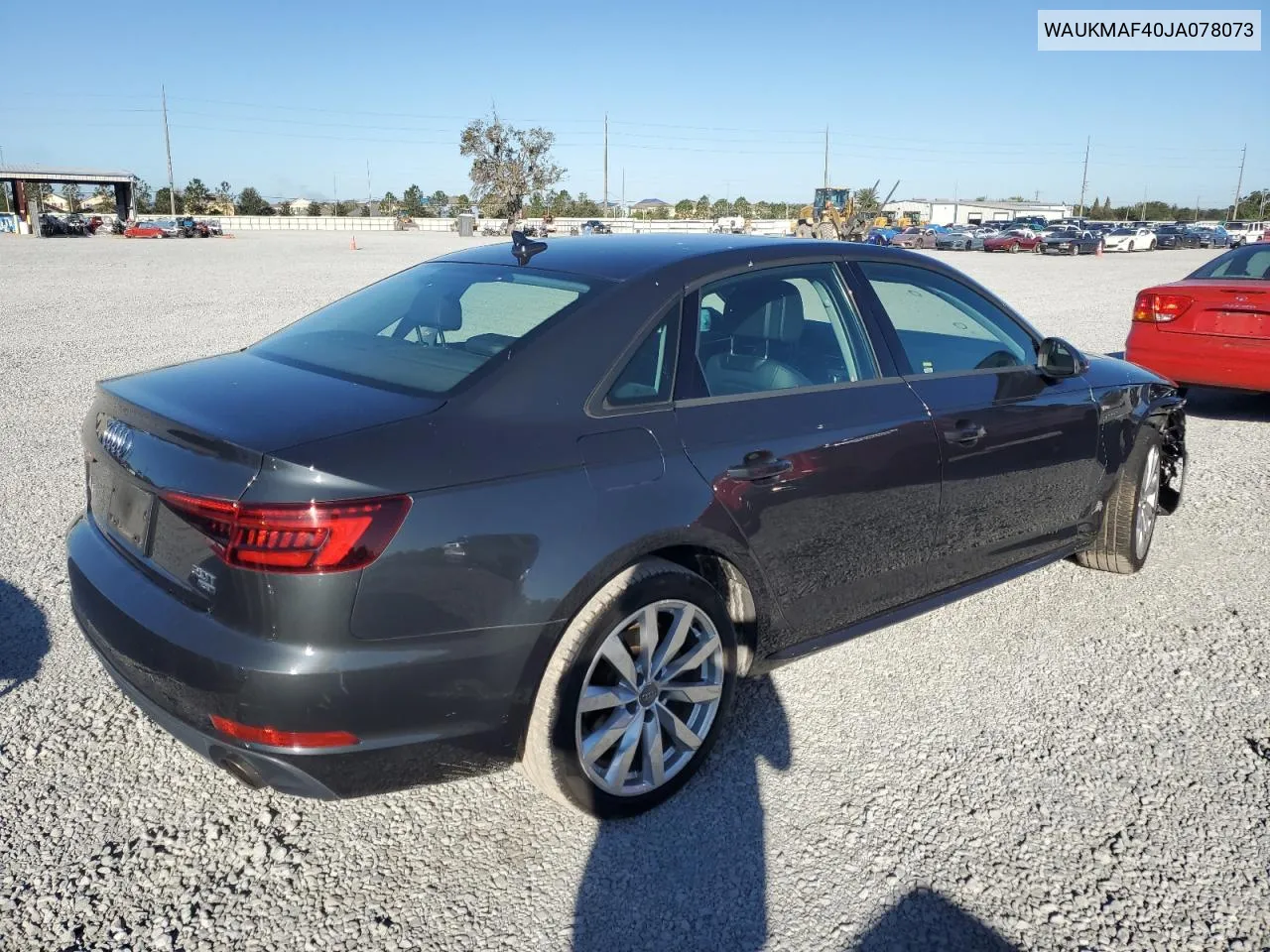 2018 Audi A4 Premium VIN: WAUKMAF40JA078073 Lot: 80882854