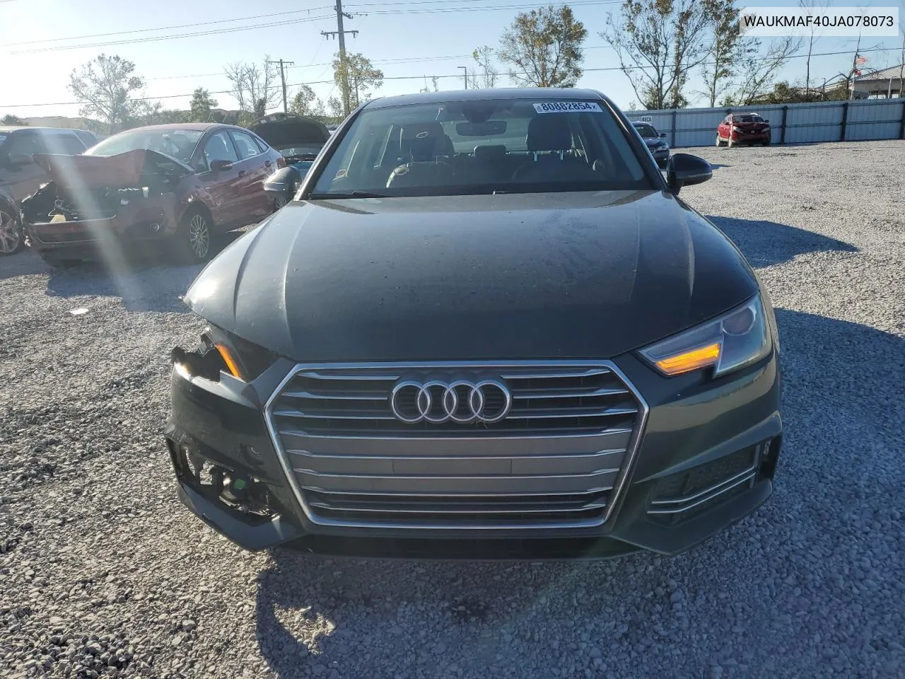 2018 Audi A4 Premium VIN: WAUKMAF40JA078073 Lot: 80882854