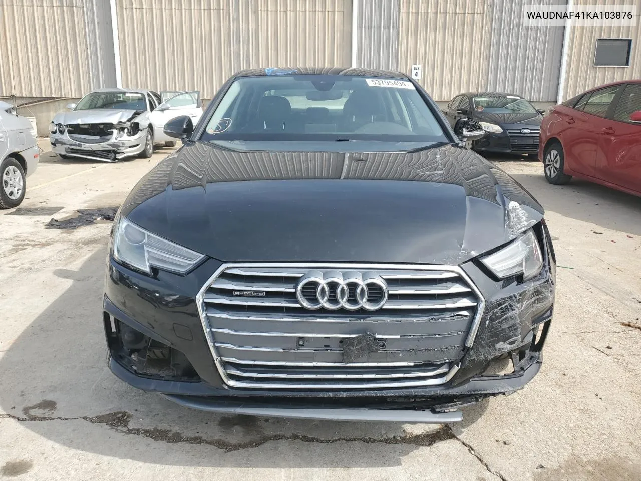 2019 Audi A4 Premium VIN: WAUDNAF41KA103876 Lot: 53795494