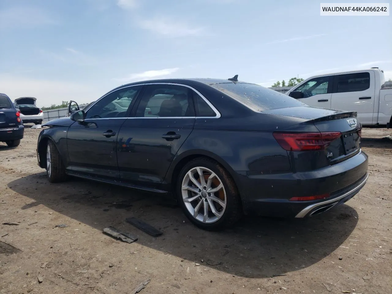 2019 Audi A4 Premium VIN: WAUDNAF44KA066242 Lot: 53841934