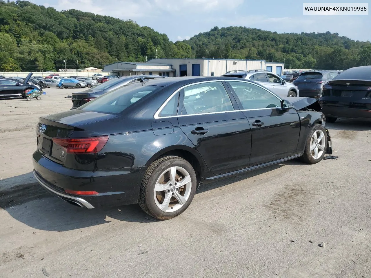 2019 Audi A4 Premium VIN: WAUDNAF4XKN019936 Lot: 69008124