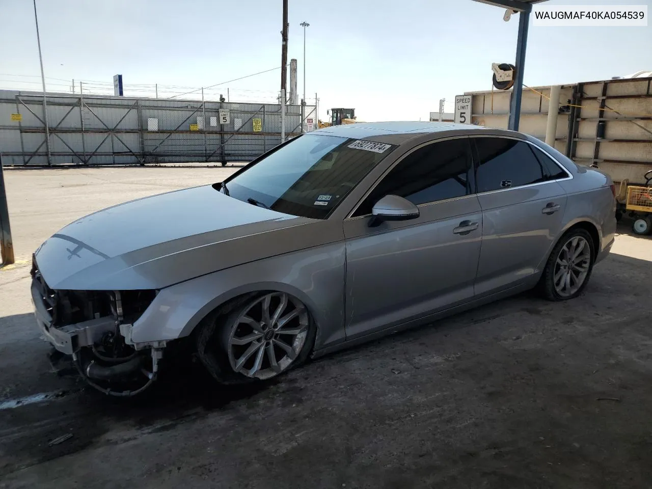 WAUGMAF40KA054539 2019 Audi A4 Premium