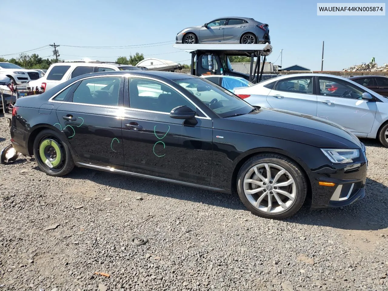 2019 Audi A4 Premium Plus VIN: WAUENAF44KN005874 Lot: 69576024