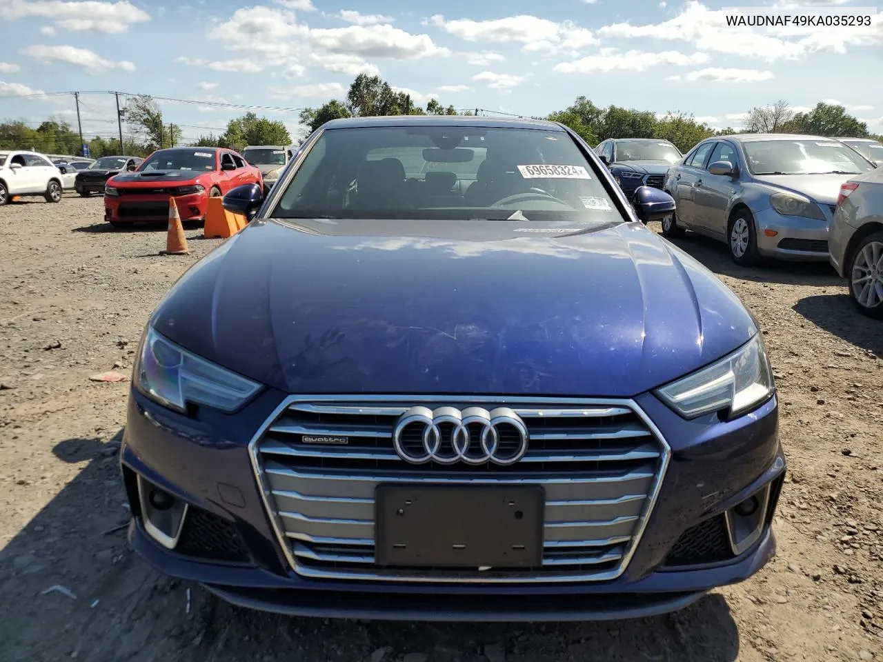 2019 Audi A4 Premium VIN: WAUDNAF49KA035293 Lot: 69658324