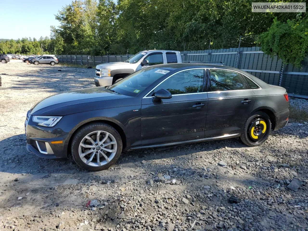 2019 Audi A4 Premium Plus VIN: WAUENAF42KA015522 Lot: 69847744