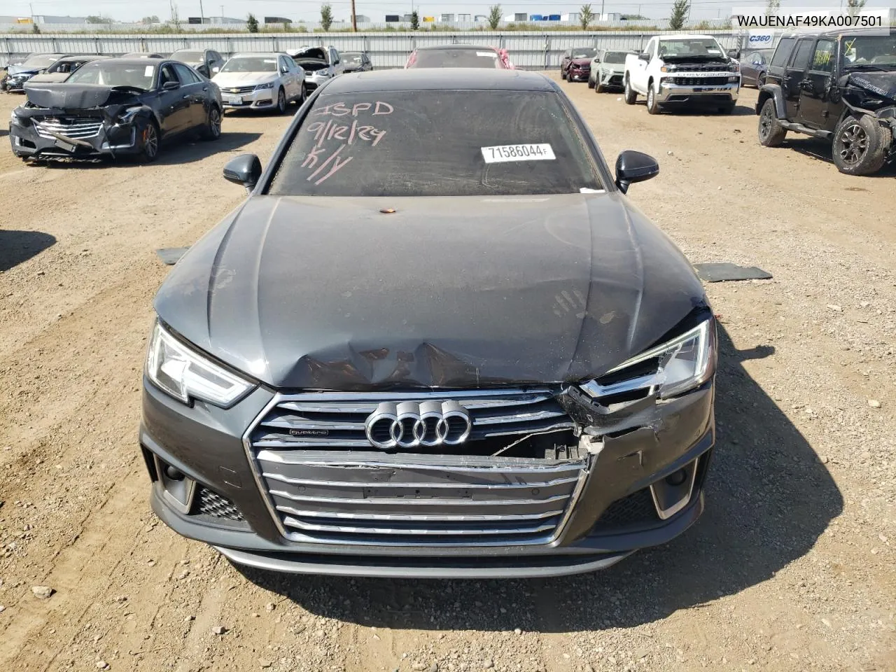 2019 Audi A4 Premium Plus VIN: WAUENAF49KA007501 Lot: 71586044