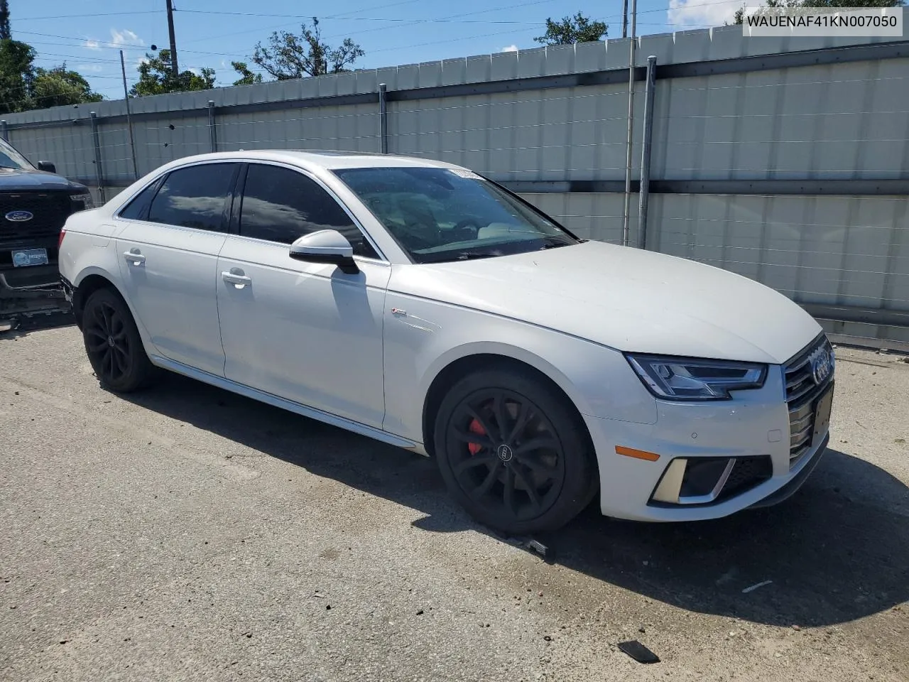 2019 Audi A4 Premium Plus VIN: WAUENAF41KN007050 Lot: 72239424