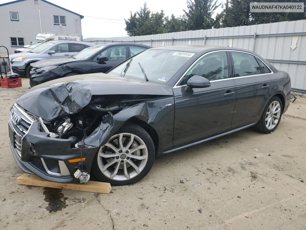 WAUDNAF47KA040122 2019 Audi A4 Premium