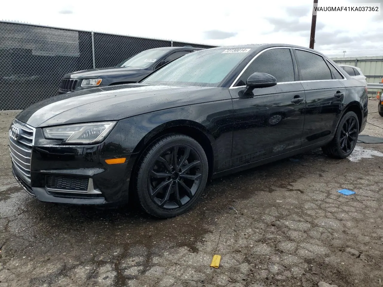 2019 Audi A4 Premium VIN: WAUGMAF41KA037362 Lot: 72730014