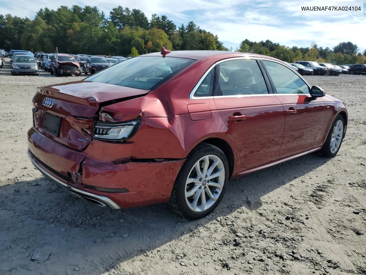 2019 Audi A4 Premium Plus VIN: WAUENAF47KA024104 Lot: 73681774