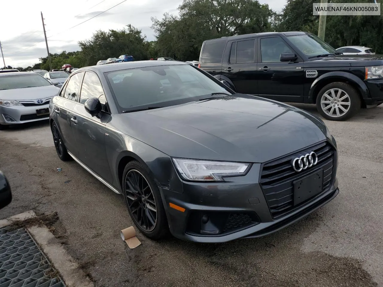 2019 Audi A4 Premium Plus VIN: WAUENAF46KN005083 Lot: 74855244