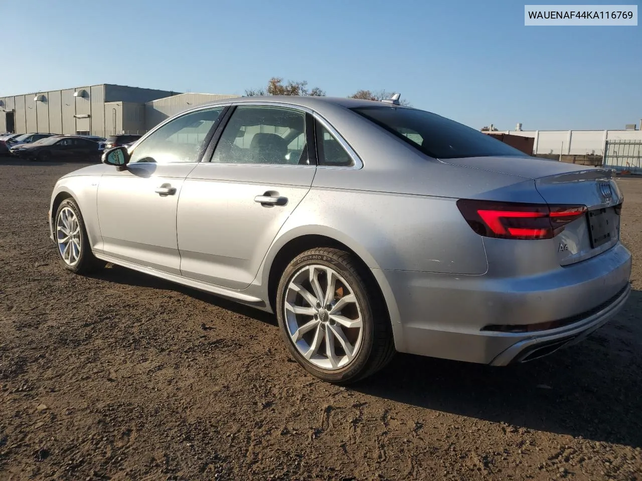 2019 Audi A4 Premium Plus VIN: WAUENAF44KA116769 Lot: 77369394