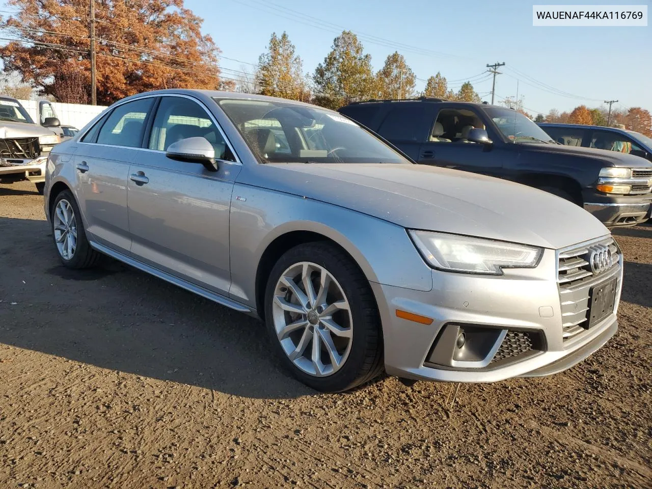 2019 Audi A4 Premium Plus VIN: WAUENAF44KA116769 Lot: 77369394