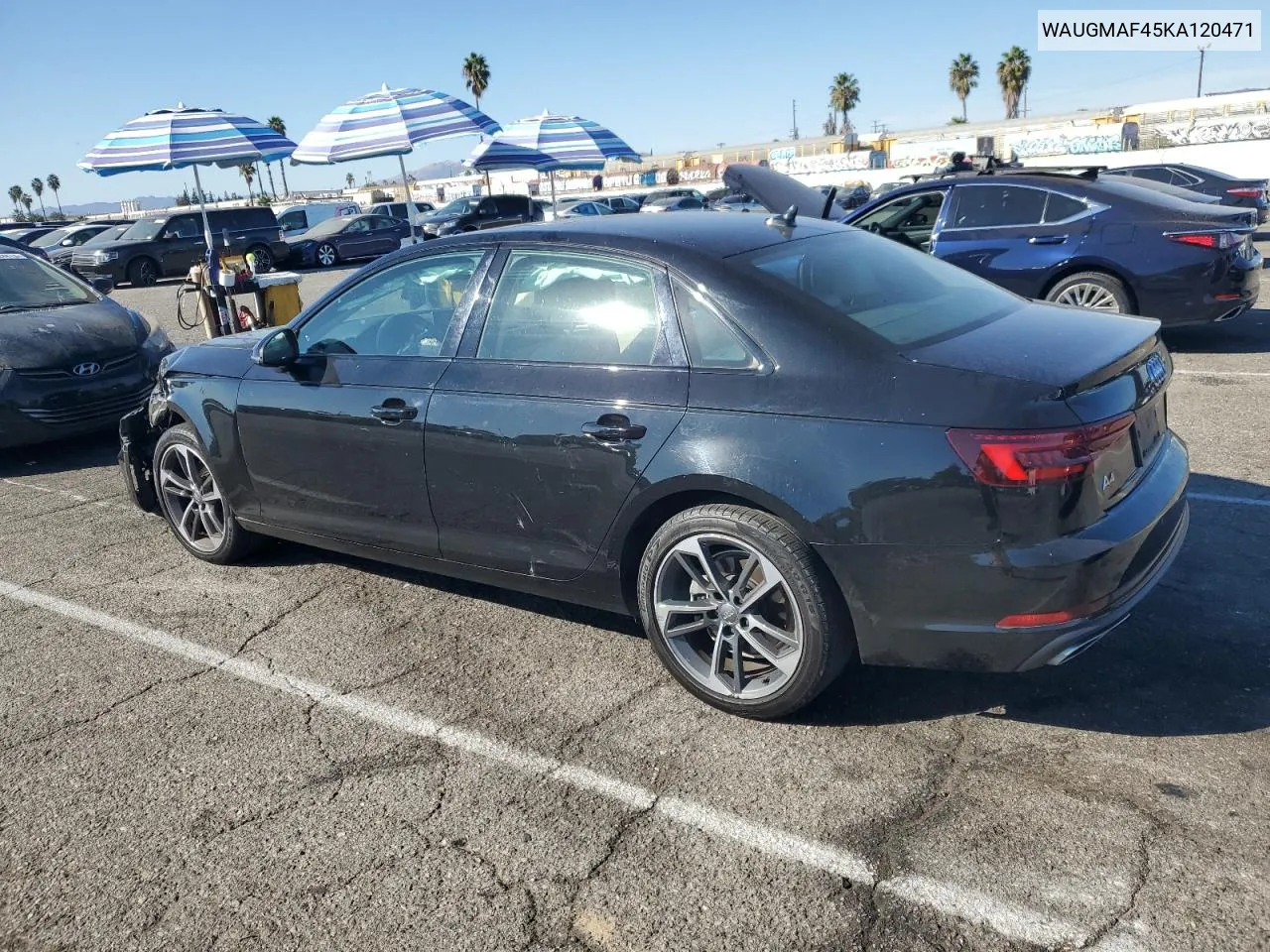 2019 Audi A4 Premium VIN: WAUGMAF45KA120471 Lot: 78681134