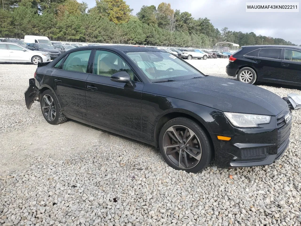 2019 Audi A4 Premium VIN: WAUGMAF43KN022211 Lot: 78724194