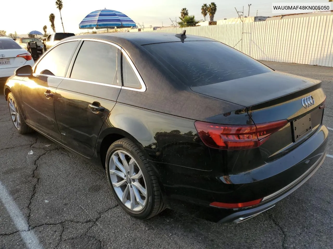 2019 Audi A4 Premium VIN: WAUGMAF48KN005050 Lot: 78741134