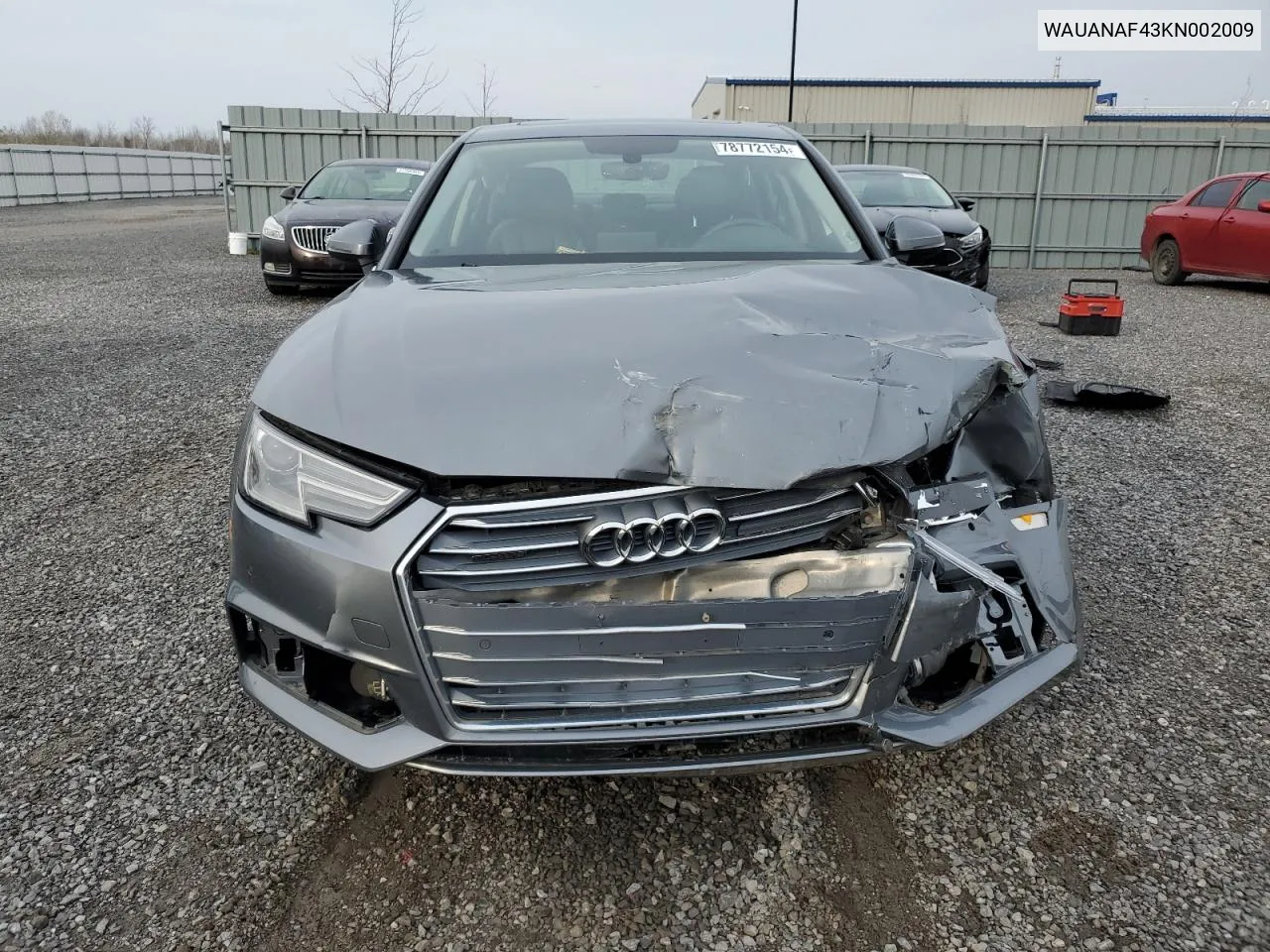 2019 Audi A4 Komfort VIN: WAUANAF43KN002009 Lot: 78772154