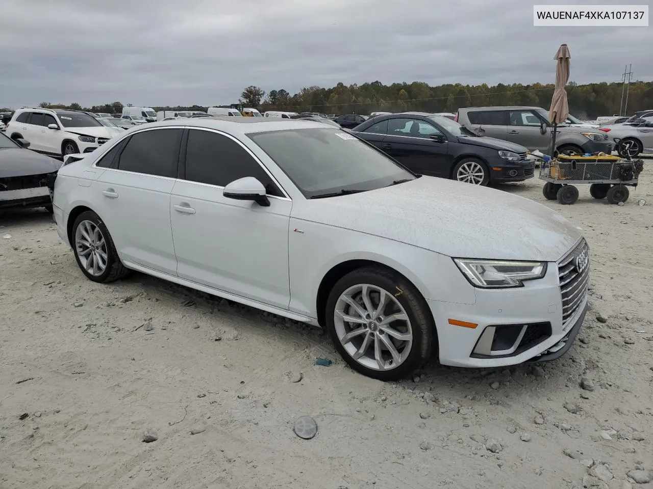 2019 Audi A4 Premium Plus VIN: WAUENAF4XKA107137 Lot: 79185934