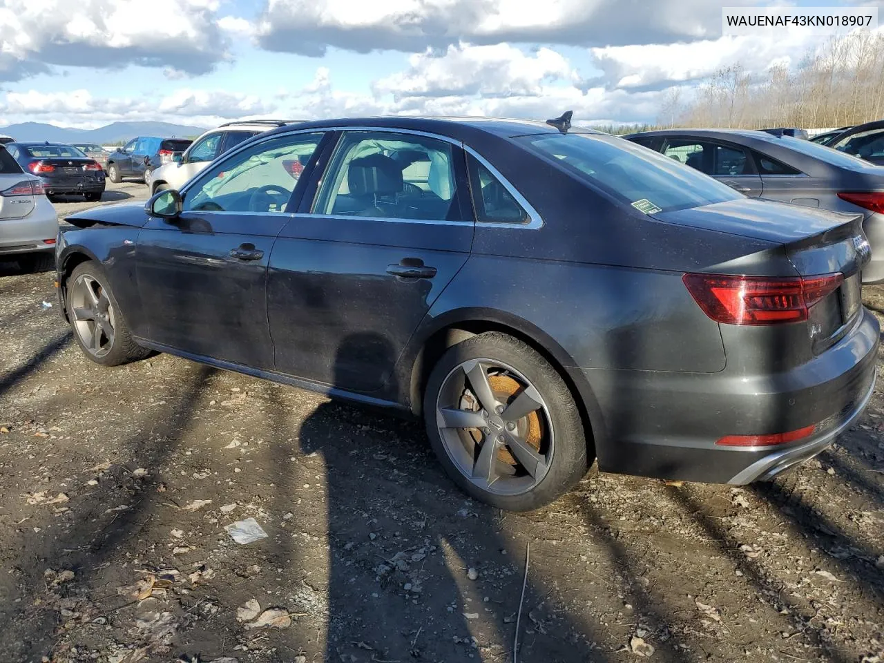 2019 Audi A4 Premium Plus VIN: WAUENAF43KN018907 Lot: 79320824