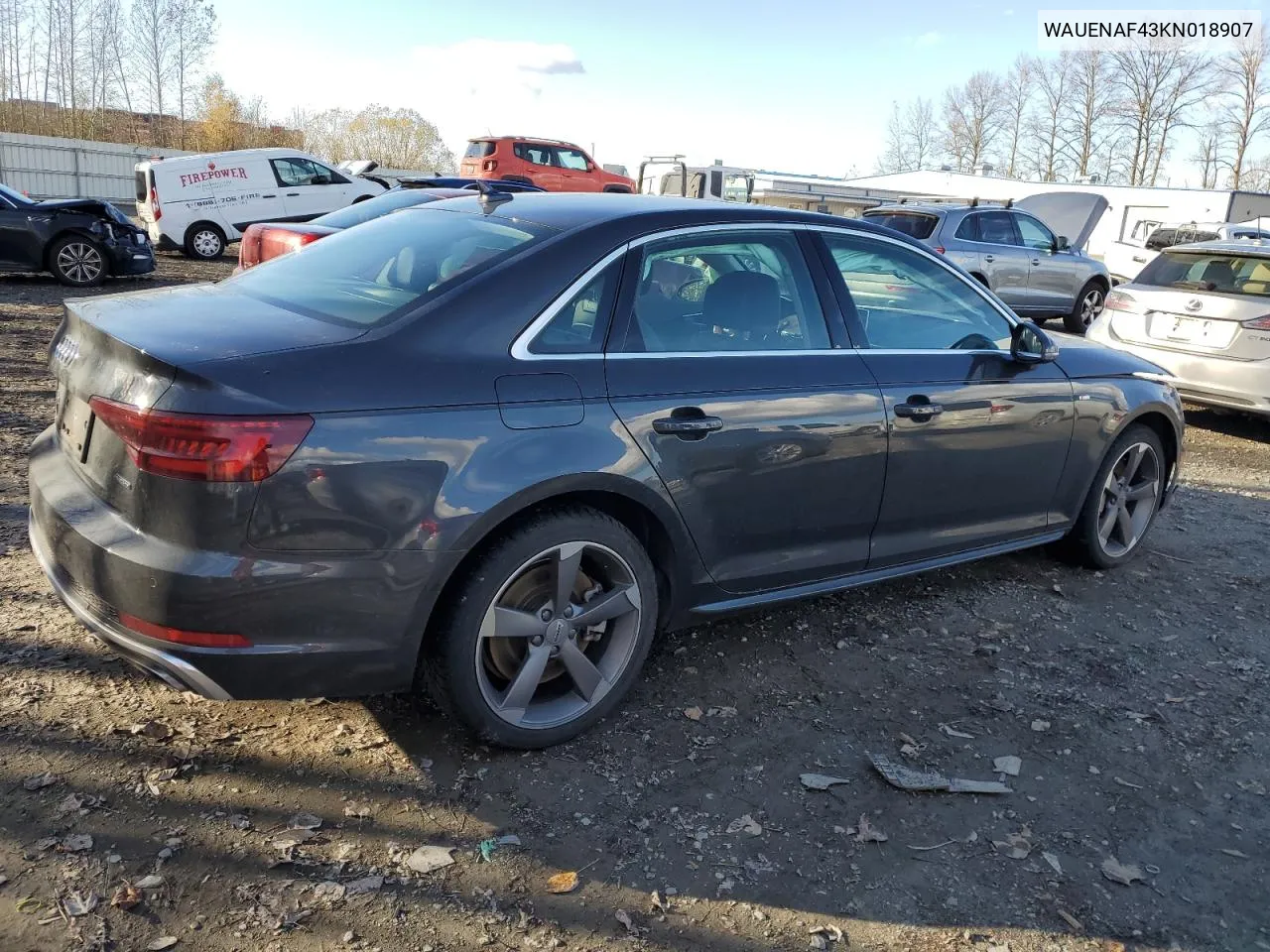 2019 Audi A4 Premium Plus VIN: WAUENAF43KN018907 Lot: 79320824